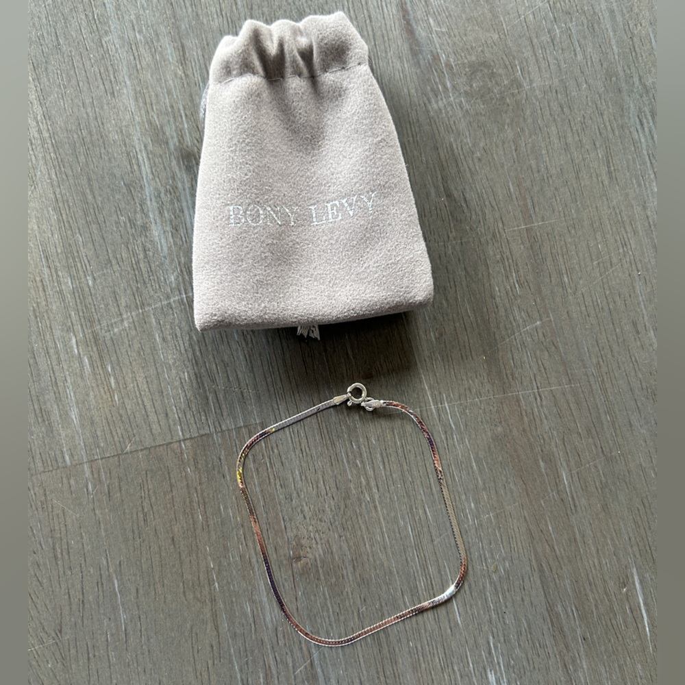 BONY LEVY 14K WHITE GOLD HERRINGBONE BRACELET